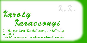 karoly karacsonyi business card